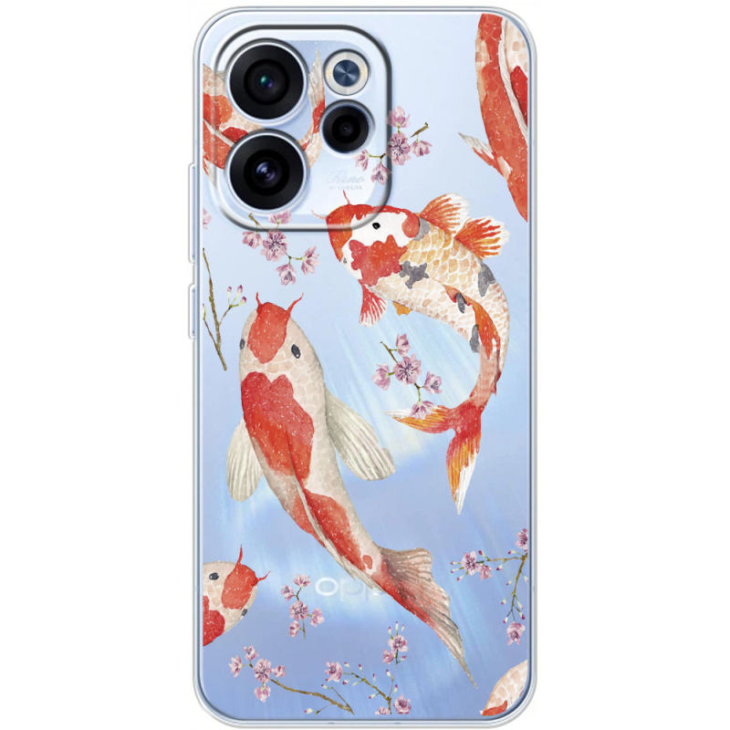 Прозорий чохол BoxFace OPPO Reno 15 F Japanese Koi Fish