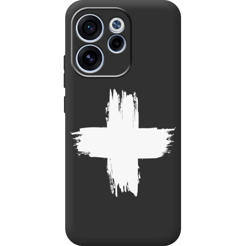 Чорний чохол BoxFace OPPO Reno 15 F Білий хрест ЗСУ