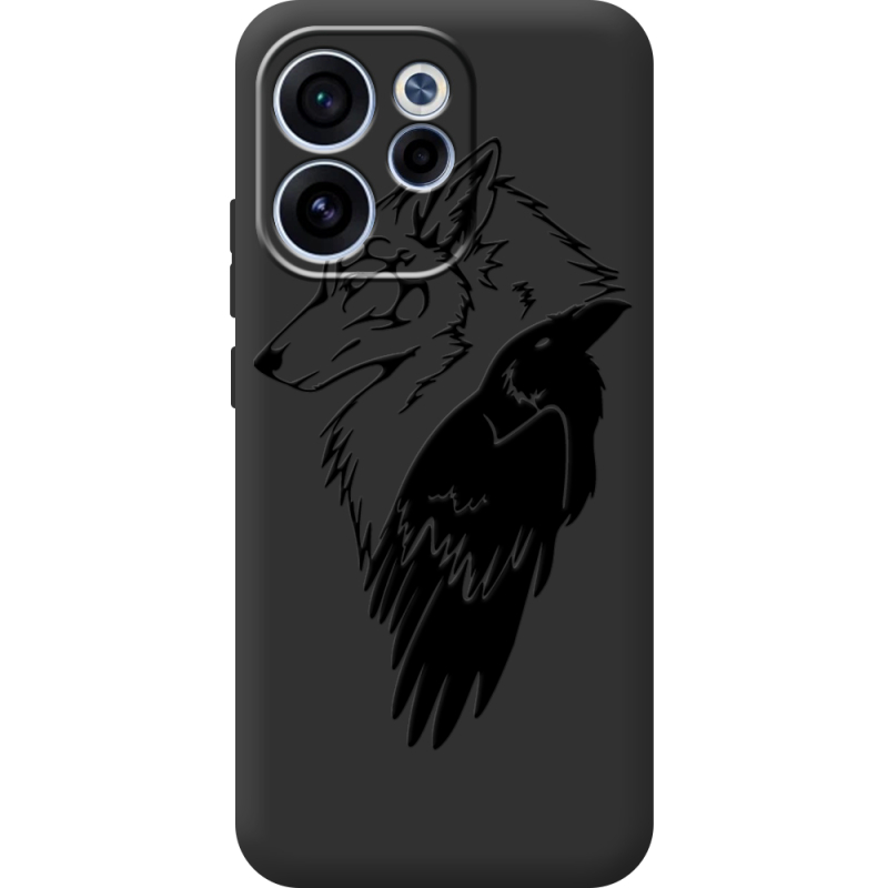 Чорний чохол BoxFace OPPO Reno 15 F Wolf and Raven