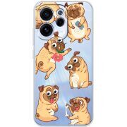 Прозорий чохол BoxFace OPPO Reno 15 FS с 3D-глазками Pug