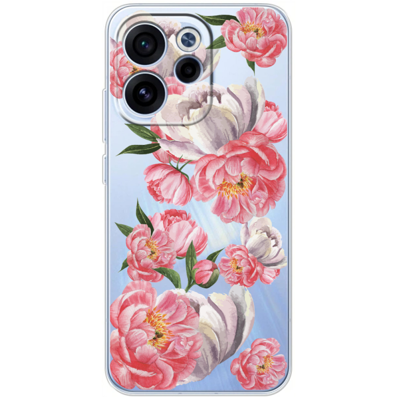 Прозорий чохол BoxFace OPPO Reno 15 FS Peony Watercolor Style