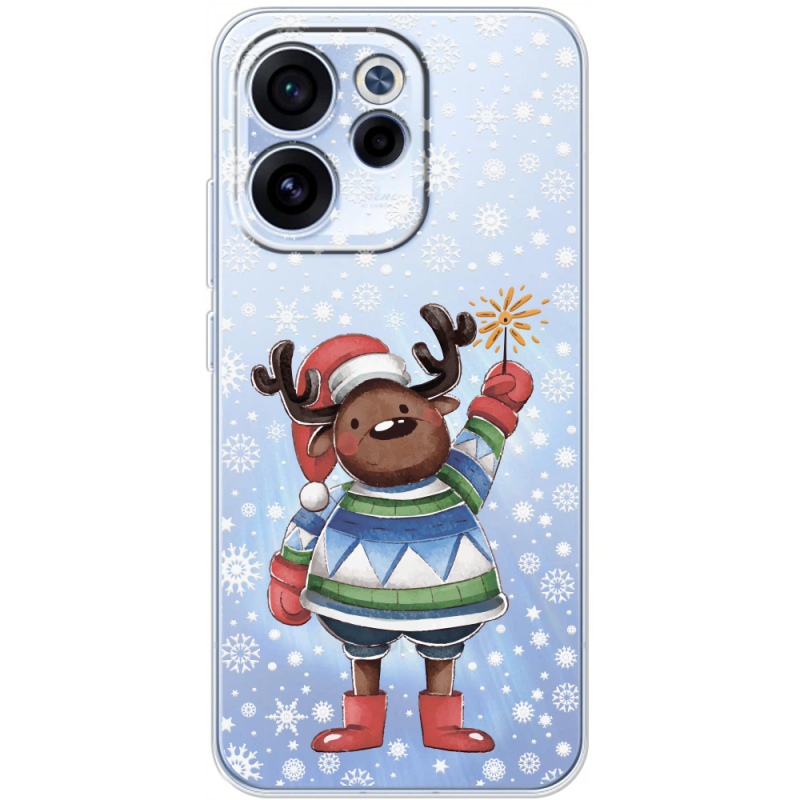 Прозорий чохол BoxFace OPPO Reno 15 FS Christmas Deer with Snow
