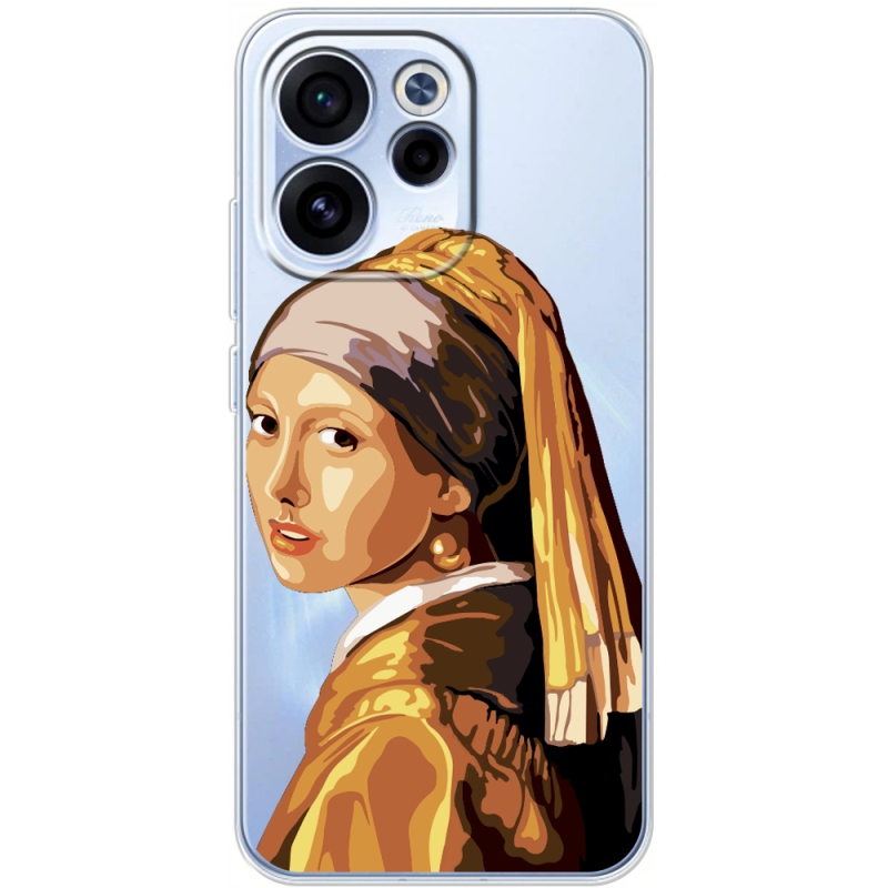 Прозорий чохол BoxFace OPPO Reno 15 FS Девушка с жемчужной серёжкой