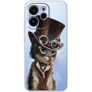 Прозорий чохол BoxFace OPPO Reno 15 FS Steampunk Cat