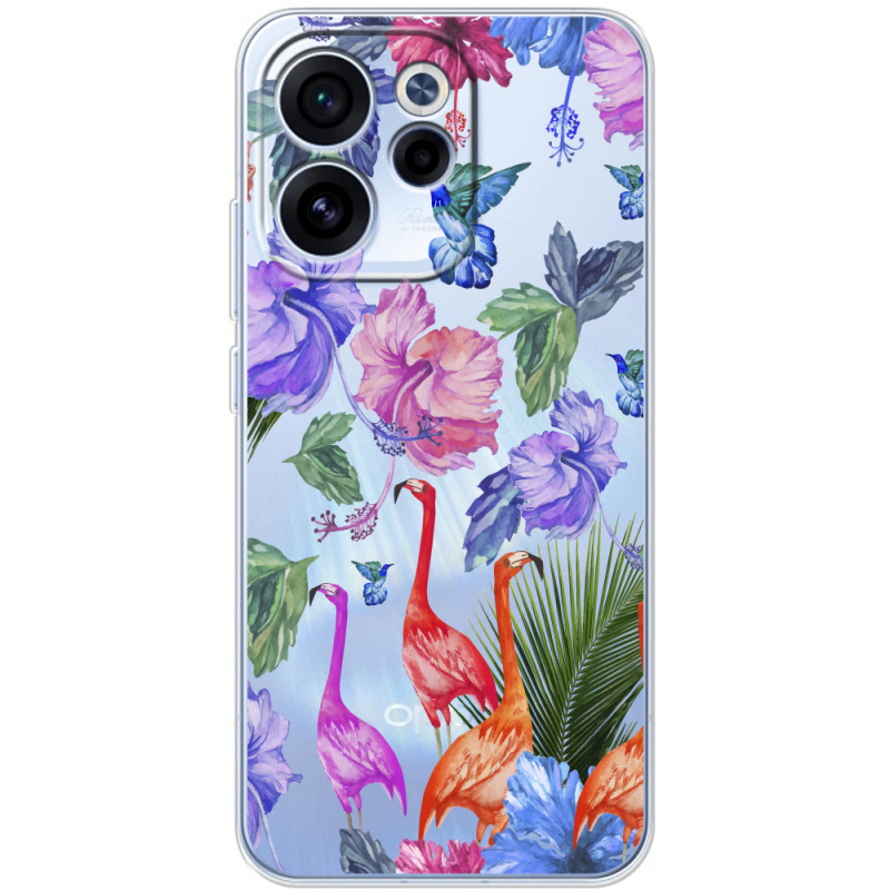 Прозорий чохол BoxFace OPPO Reno 15 FS Flamingo