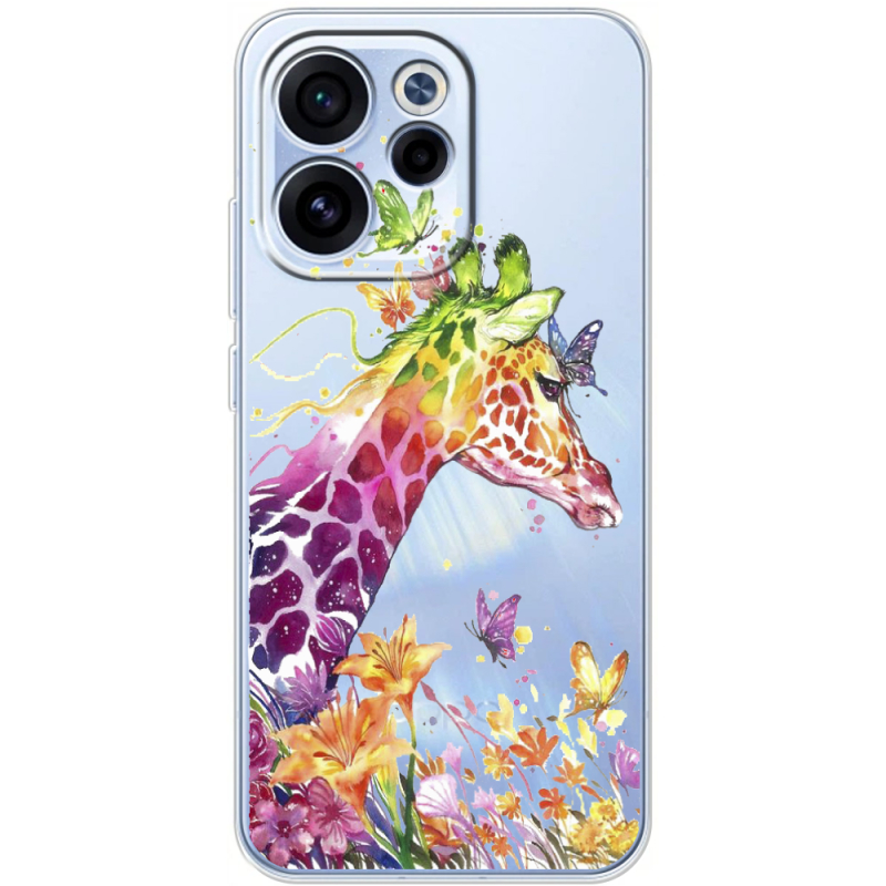 Прозорий чохол BoxFace OPPO Reno 15 FS Colorful Giraffe