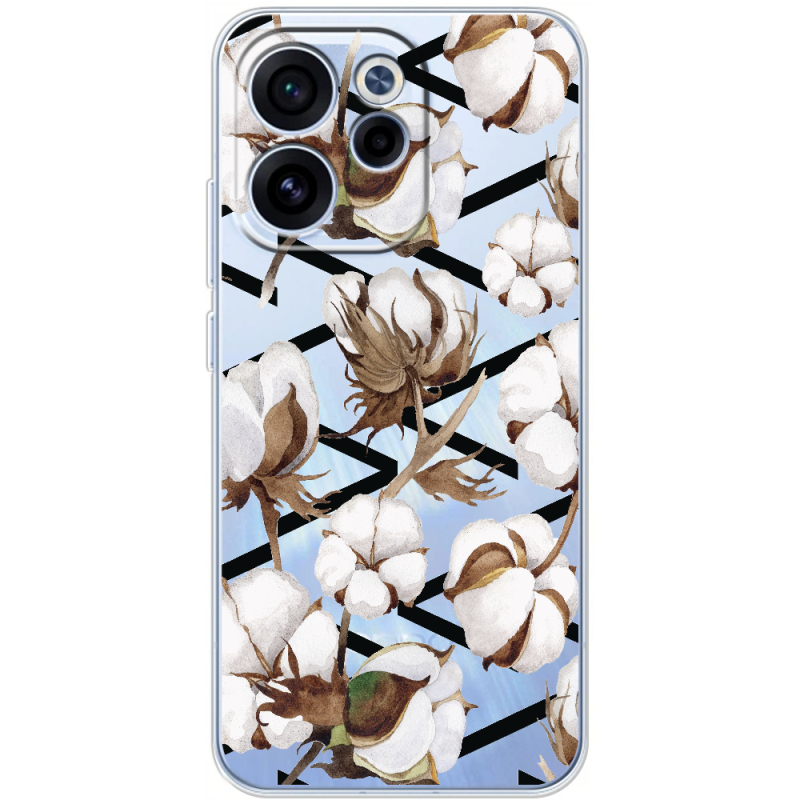 Прозорий чохол BoxFace OPPO Reno 15 FS Cotton flowers
