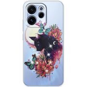 Чохол зі стразами OPPO Reno 15 FS Cat in Flowers