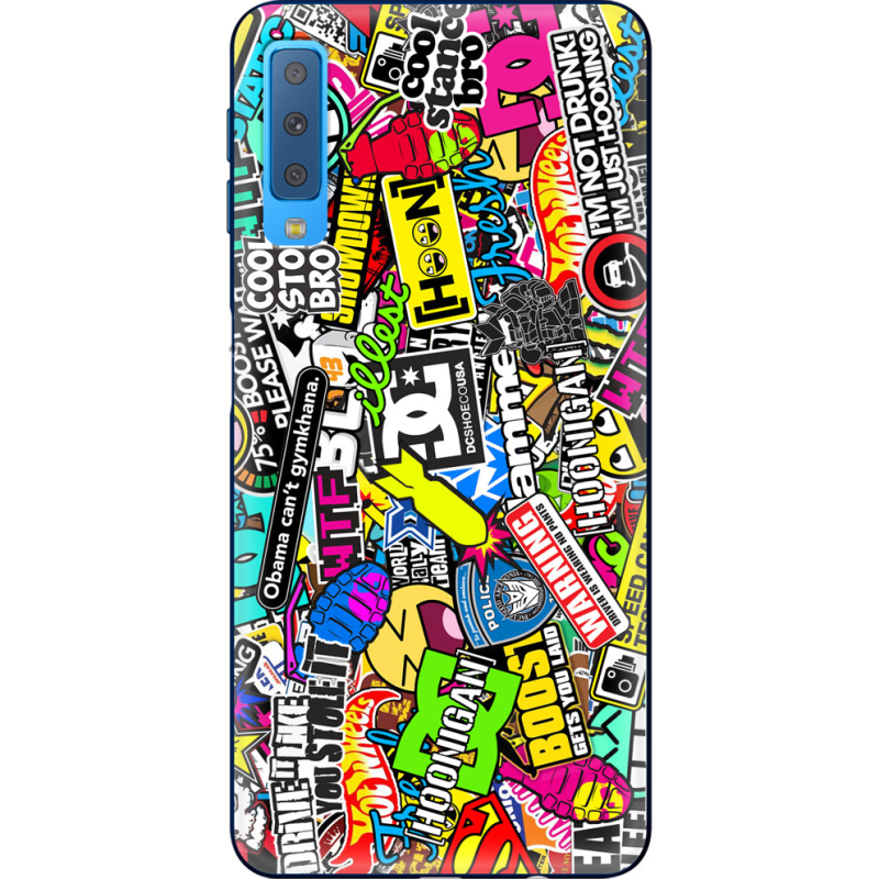 Чехол Uprint Samsung A750 Galaxy A7 2018 Multicolored Inscriptions