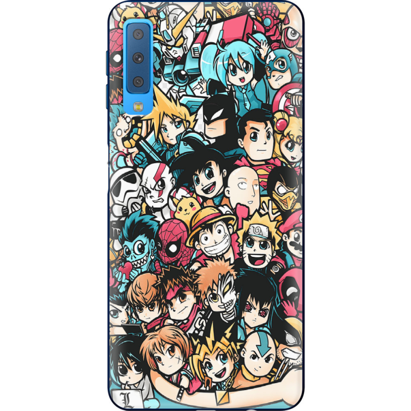 Чехол Uprint Samsung A750 Galaxy A7 2018 Anime Stickers