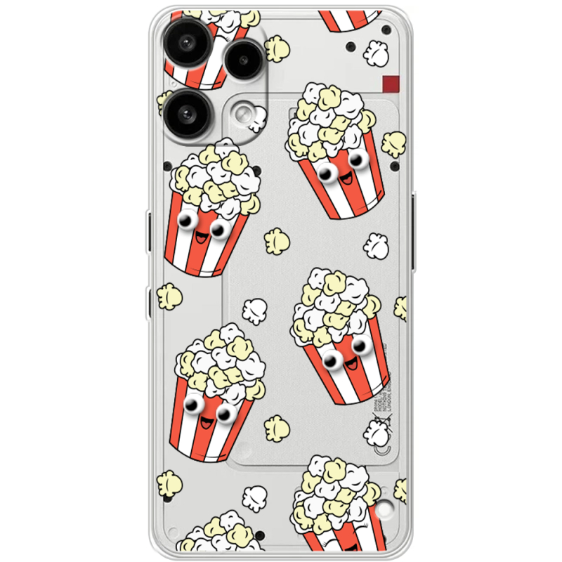 Прозорий чохол BoxFace Nothing Phone (3a) Lite с 3D-глазками Popcorn