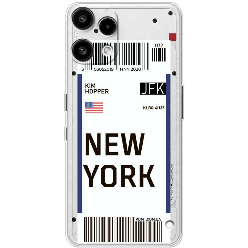 Прозорий чохол BoxFace Nothing Phone (3a) Lite Ticket New York