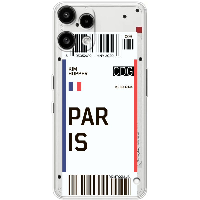 Прозорий чохол BoxFace Nothing Phone (3a) Lite Ticket Paris