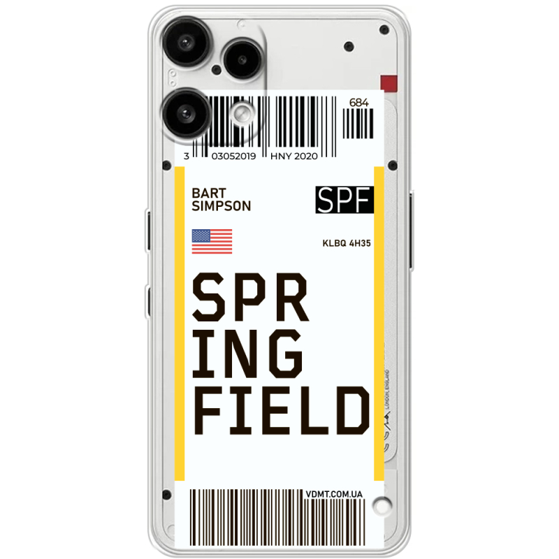 Прозорий чохол BoxFace Nothing Phone (3a) Lite Ticket Springfield