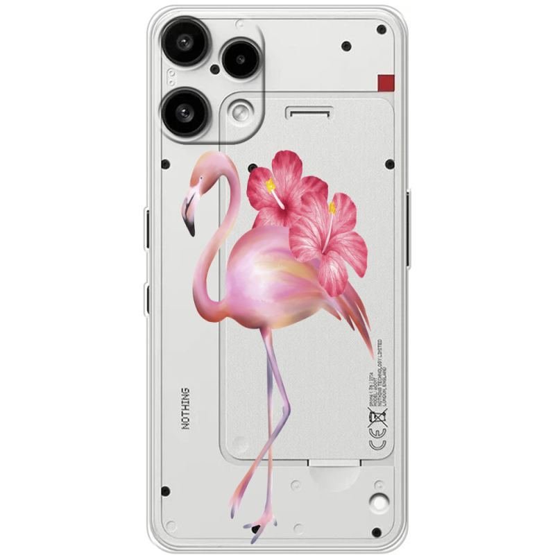 Прозорий чохол BoxFace Nothing Phone (3a) Lite Floral Flamingo