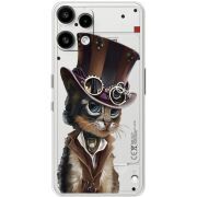 Прозорий чохол BoxFace Nothing Phone (3a) Lite Steampunk Cat