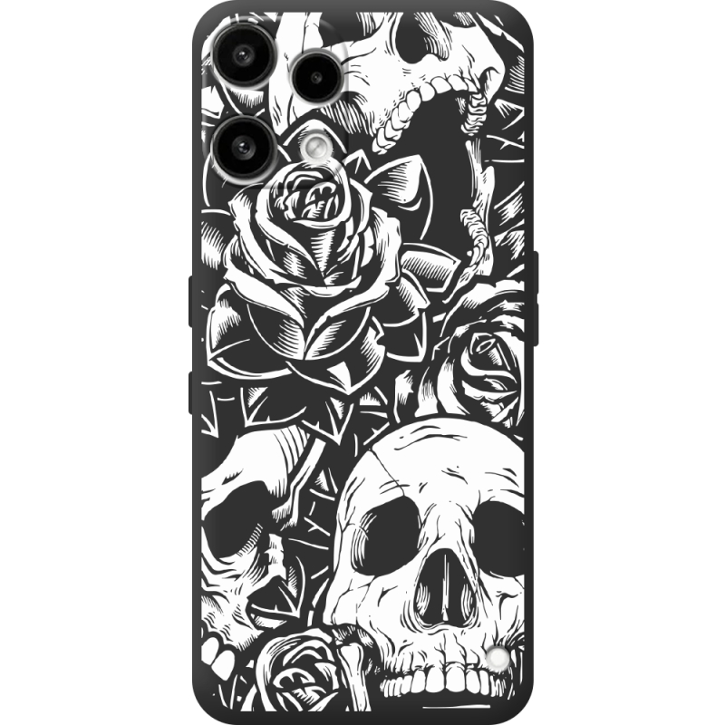 Чорний чохол BoxFace Nothing Phone (3a) Lite Skull and Roses