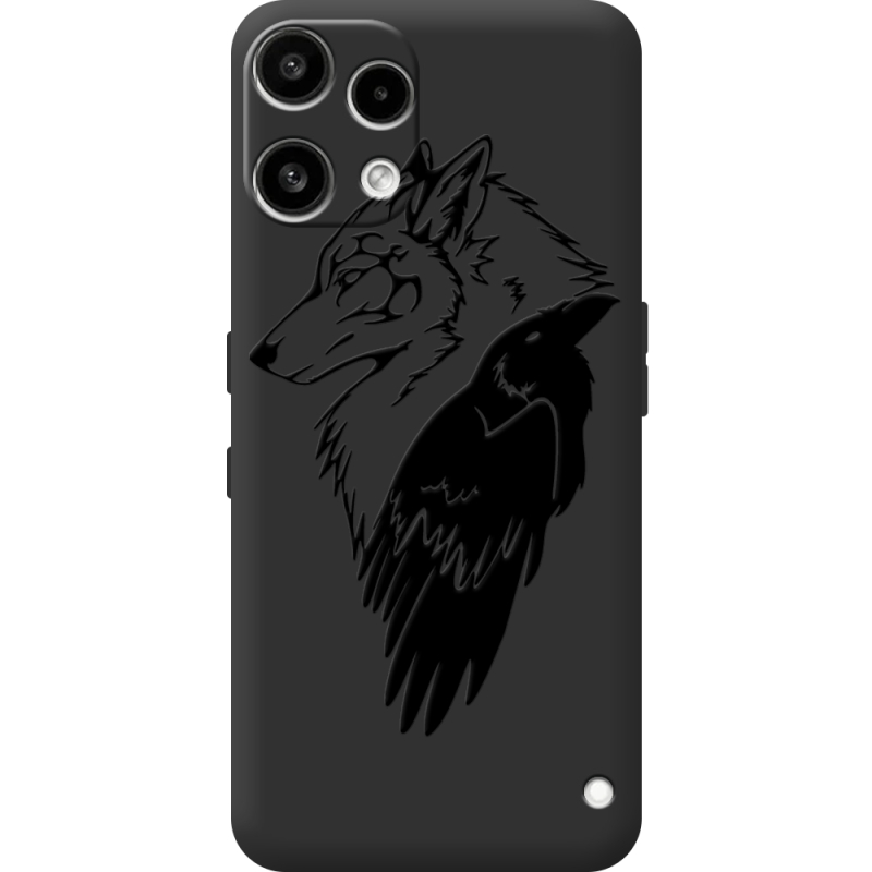 Чорний чохол BoxFace Nothing Phone (3a) Lite Wolf and Raven