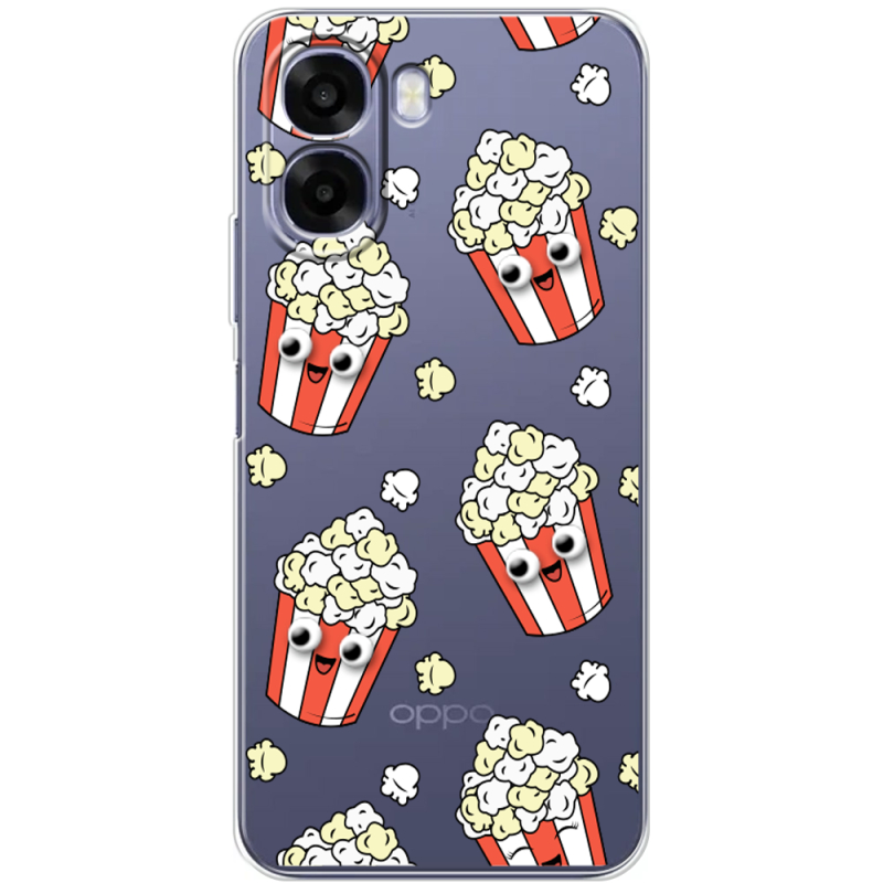 Прозорий чохол BoxFace OPPO A6x с 3D-глазками Popcorn