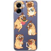 Прозорий чохол BoxFace OPPO A6x с 3D-глазками Pug