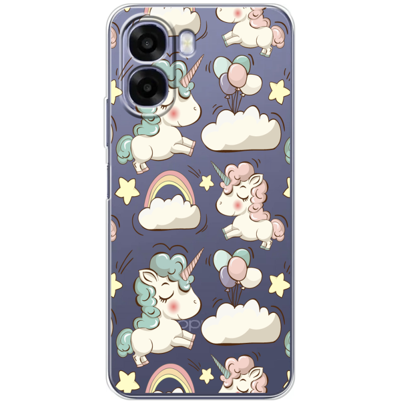 Прозорий чохол BoxFace OPPO A6x Unicorns