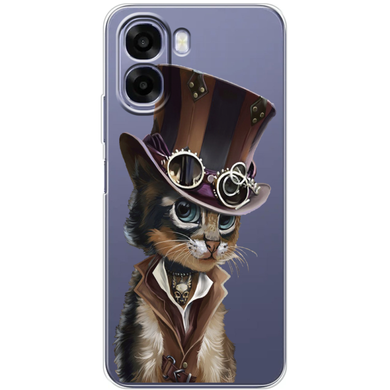 Прозорий чохол BoxFace OPPO A6x Steampunk Cat
