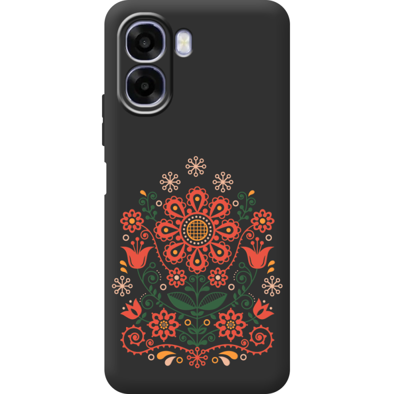 Чорний чохол BoxFace OPPO A6x Ukrainian Ornament