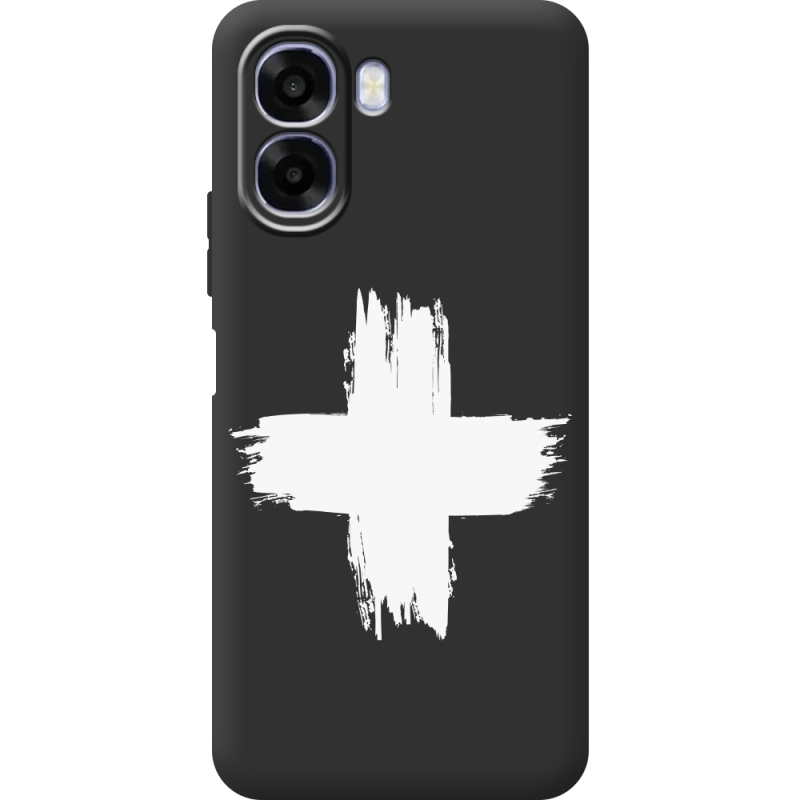 Чорний чохол BoxFace OPPO A6x Білий хрест ЗСУ