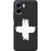 Чорний чохол BoxFace OPPO A6x Білий хрест ЗСУ