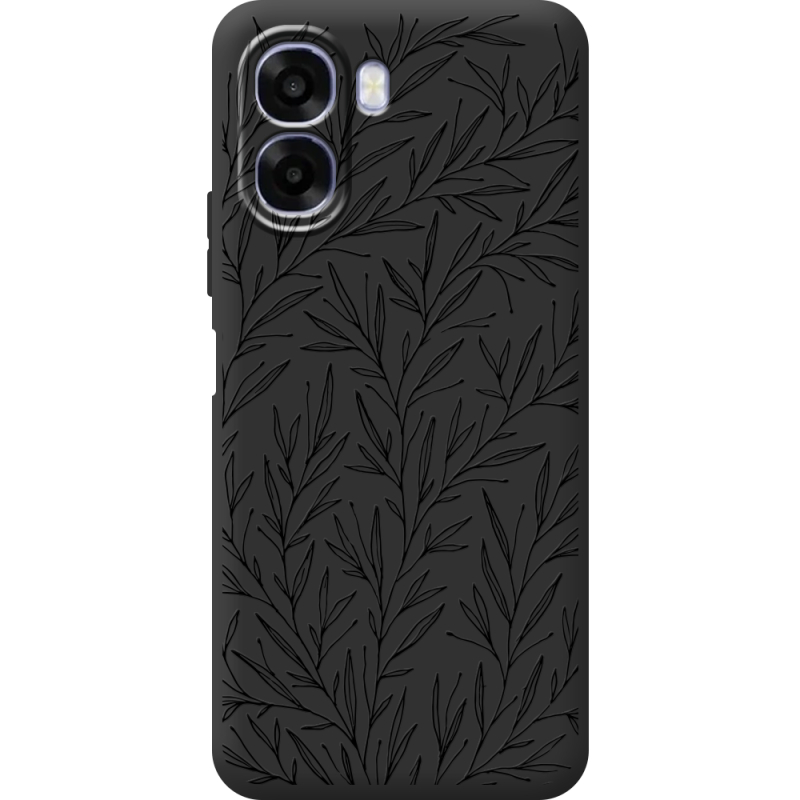 Чорний чохол BoxFace OPPO A6x Leaves