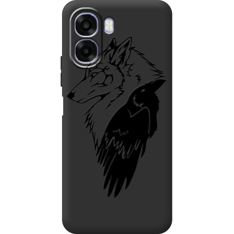 Чорний чохол BoxFace OPPO A6x Wolf and Raven