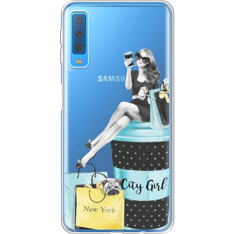Прозрачный чехол Uprint Samsung A750 Galaxy A7 2018 City Girl