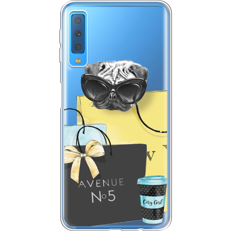 Прозрачный чехол Uprint Samsung A750 Galaxy A7 2018 Fashion Pug