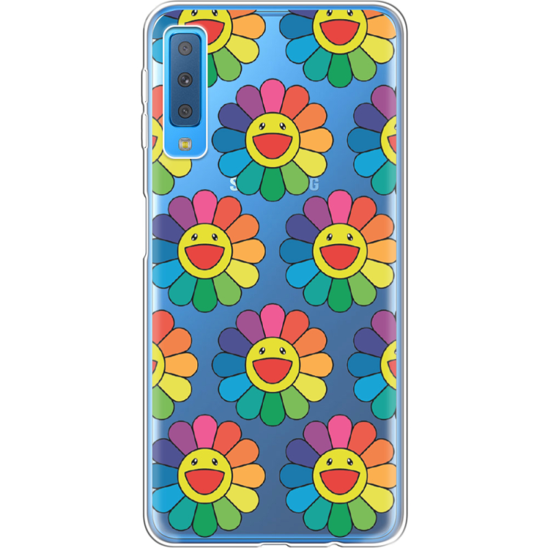 Прозрачный чехол Uprint Samsung A750 Galaxy A7 2018 Hippie Flowers