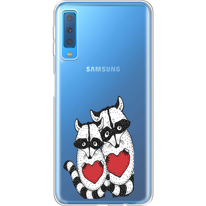 Прозрачный чехол Uprint Samsung A750 Galaxy A7 2018 Raccoons in love