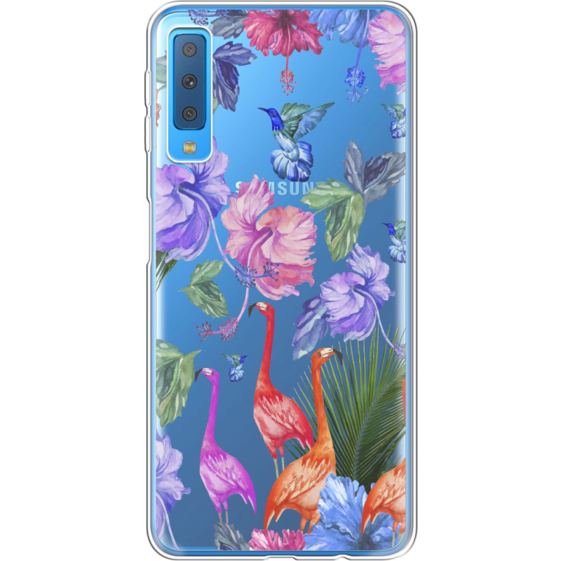 Прозрачный чехол Uprint Samsung A750 Galaxy A7 2018 Flamingo