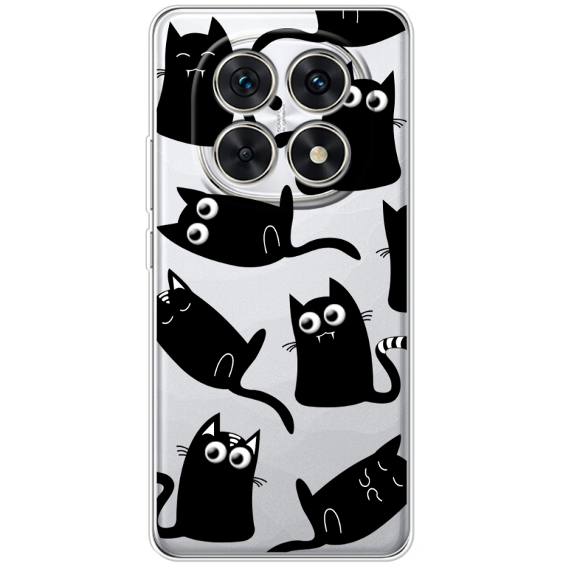 Прозорий чохол BoxFace Xiaomi Redmi Note 15 4G с 3D-глазками Black Kitty