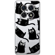 Прозорий чохол BoxFace Xiaomi Redmi Note 15 4G с 3D-глазками Black Kitty