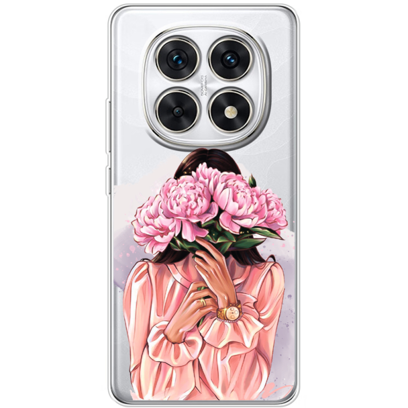Прозорий чохол BoxFace Xiaomi Redmi Note 15 4G Девушка с Пионами