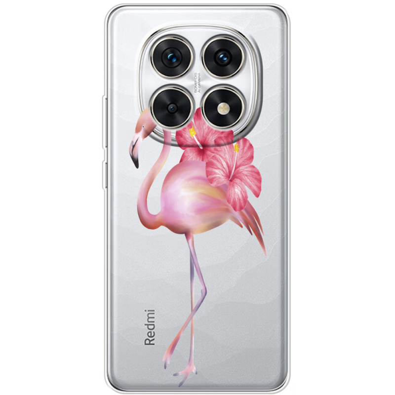 Прозорий чохол BoxFace Xiaomi Redmi Note 15 4G Floral Flamingo