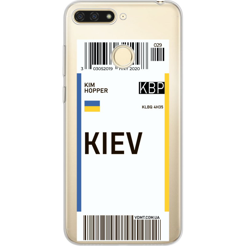 Прозрачный чехол Uprint Honor 7C Ticket Kiev