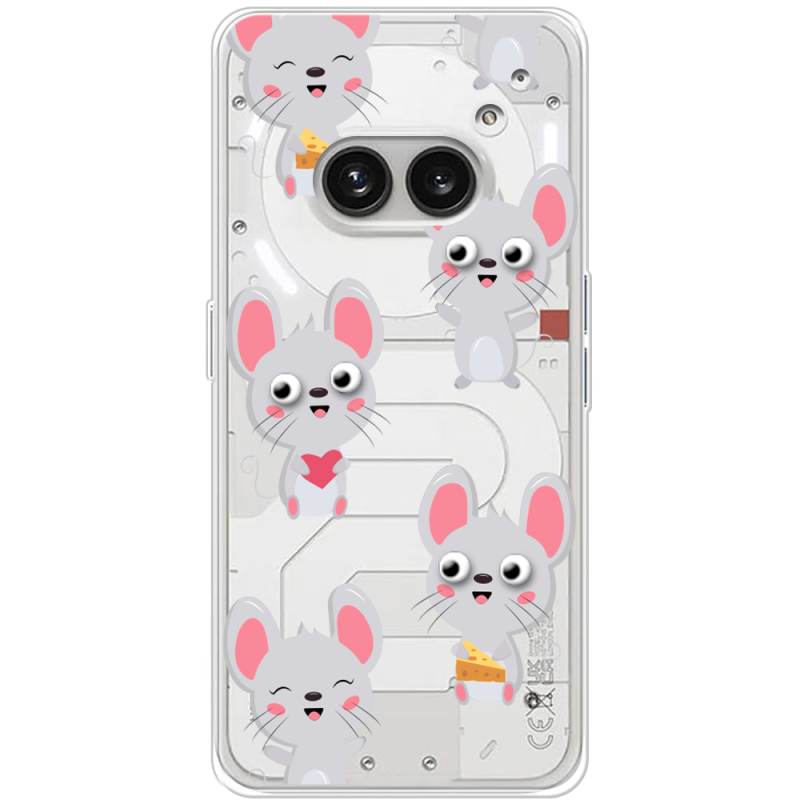 Прозрачный чехол BoxFace Nothing Phone (2a) Plus с 3D-глазками Mouse