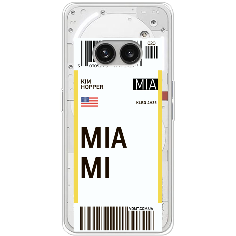 Прозрачный чехол BoxFace Nothing Phone (2a) Plus Ticket Miami