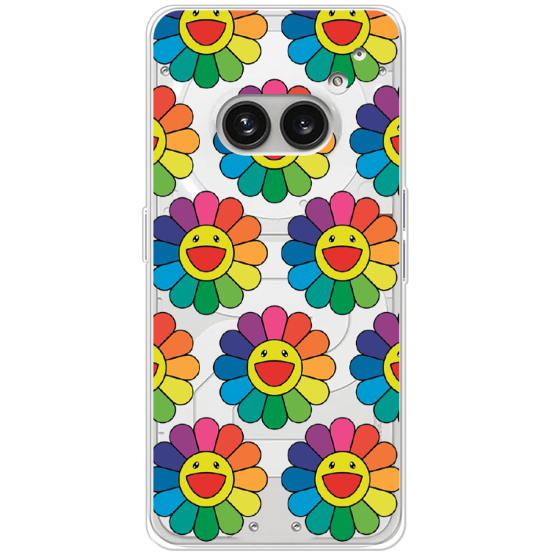 Прозрачный чехол BoxFace Nothing Phone (2a) Plus Hippie Flowers