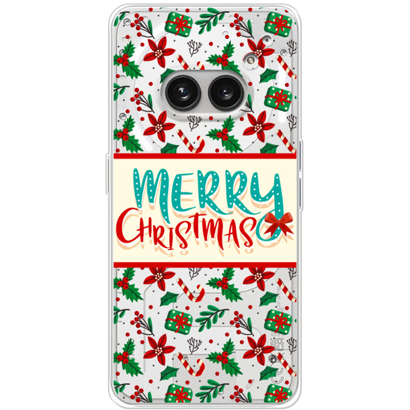 Прозрачный чехол BoxFace Nothing Phone (2a) Plus Vintage Christmas Pattern