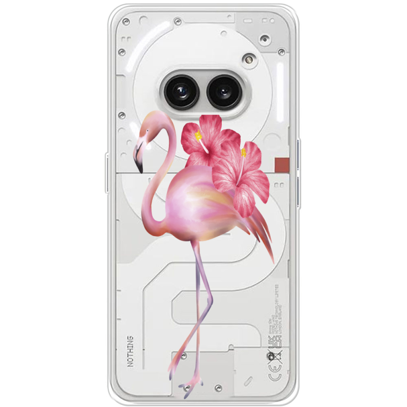 Прозрачный чехол BoxFace Nothing Phone (2a) Plus Floral Flamingo