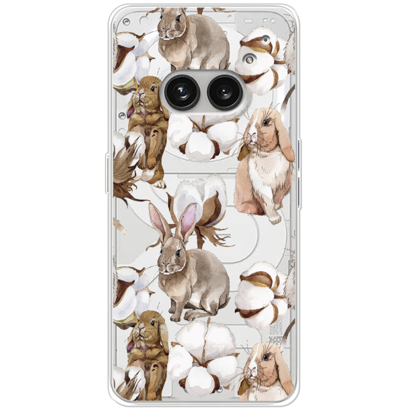 Прозрачный чехол BoxFace Nothing Phone (2a) Plus Cotton and Rabbits
