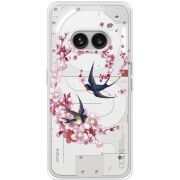 Чехол со стразами Nothing Phone (2a) Plus Swallows and Bloom