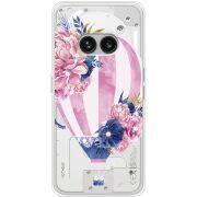 Чехол со стразами Nothing Phone (2a) Plus Pink Air Baloon