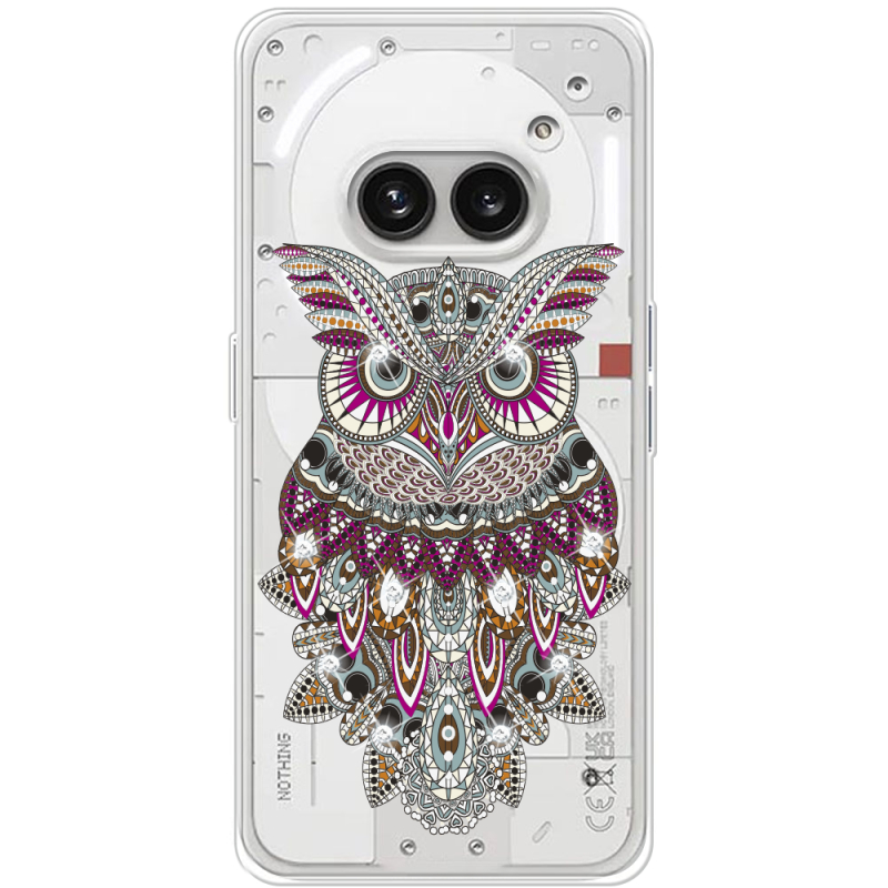 Чехол со стразами Nothing Phone (2a) Plus Owl